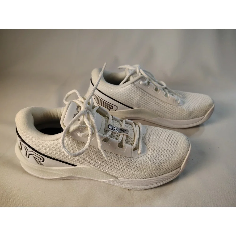 TYR CXT-2 Trainer Womens 8 White Black Mesh Athletic Cross Training Shoes 6.5Men